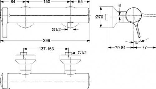 Смеситель для душа Ideal Standard Melange A4269AA купить по всей России