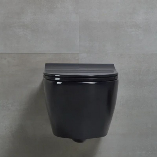 Унитаз подвесной beWash Bogen 88303606 с биде, микролифт, черный в интернет магазине сантехники Акванота в Москве Тел.: +7 (968) 040-40-82