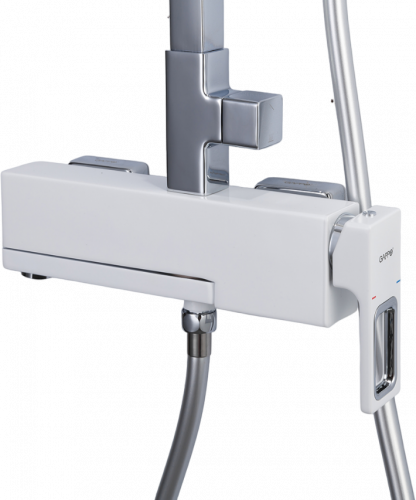 Душевая стойка Gappo G17 G2417-8 белый, хром, Душевые панели, Душевые системы, Стойки, Гарнитуры, лейки, тропический душ в Москве Тел.: +7 (968) 040-40-82