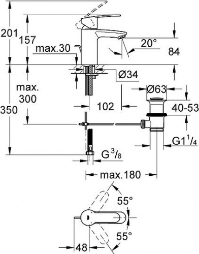 Смеситель для раковины Grohe Eurostyle Cosmopolitan 33552002 купить по всей России