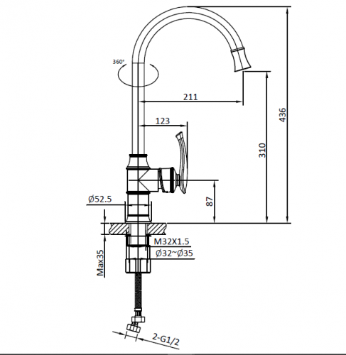 Смеситель для кухни Altrobagno Beatrice 0503 Cr купить по всей России