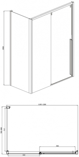 Душевой уголок Bravat Slimline 120х80х195 интернет магазина сантехники Акванота