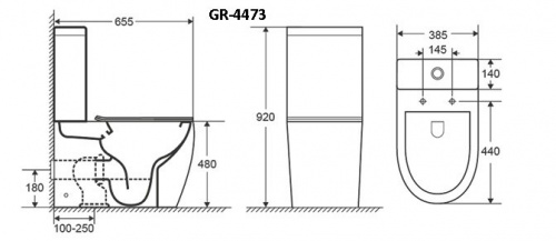 Унитаз напольный Grossman Style GR-4473S 65,5x365x92 безободковый в интернет магазине сантехники Акванота в Москве Тел.: +7 (968) 040-40-82