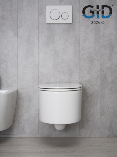 Подвесной унитаз GID Tr2150 белый, безободковый в интернет магазине сантехники Акванота в Москве Тел.: +7 (968) 040-40-82