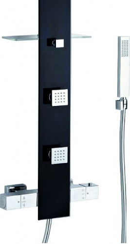 Душевая панель Valentin I-Deco black, Душевые системы, Стойки, Гарнитуры, лейки, тропический душ в Москве Тел.: +7 (968) 040-40-82