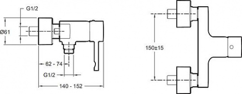 Смеситель для душа Jacob Delafon Cuff E45533-CP купить по всей России