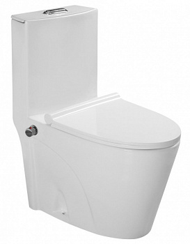 Унитаз напольный SantiLine SL-5012SM-BD белый глянец