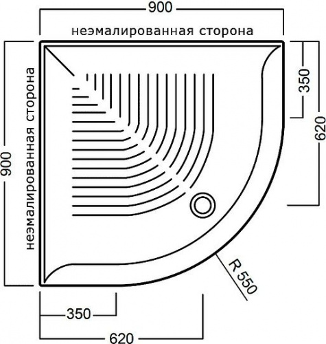 Поддон для душа Hatria Drop Y0GF 90x90 интернет магазина сантехники Акванота