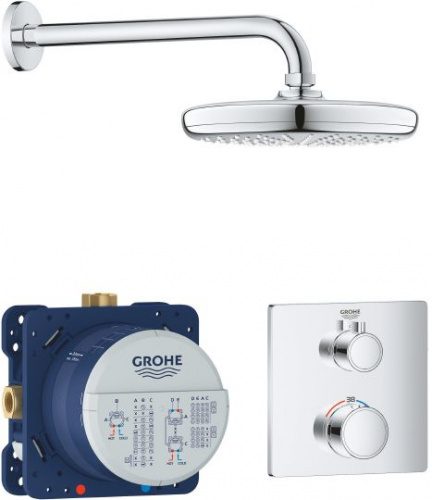 Душевой комплект Grohe Grohtherm 34728000, Душевые панели, Душевые системы, Душевые стойки, Гарнитуры, лейки, тропический душ в Москве Тел.: +7 (968) 040-40-82