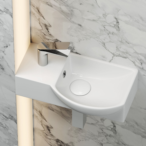 Накладная раковина Ceramica Nova Element CN6039R 40x22x12 правая интернет магазина сантехники Акванота