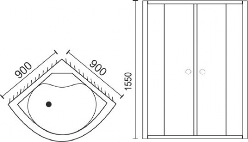 Душевой уголок Royal Bath RB-L3001-2 интернет магазина сантехники Акванота
