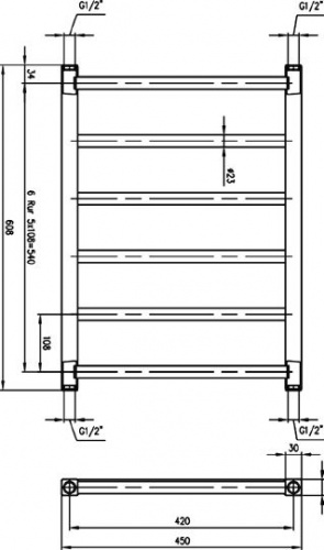 Полотенцесушитель водяной Zehnder Stalox STXI-060-045 нержавеющая сталь с доставкой по Москве