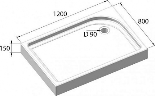 Поддон для душа BelBagno Tray 120х80 L интернет магазина сантехники Акванота