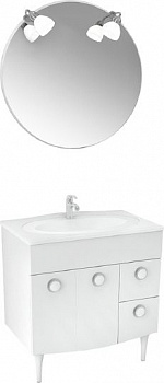 Мебель для ванной Triton Лира 80 R, 2 двери, 2 ящика, белая