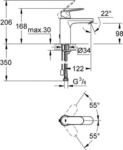 Смеситель для раковины Grohe Eurosmart Cosmopolitan 23326000 купить по всей России