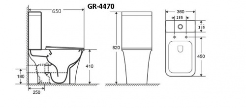 Унитаз напольный Grossman Galaxy GR-4470S 65x36x82 безободковый в интернет магазине сантехники Акванота в Москве Тел.: +7 (968) 040-40-82