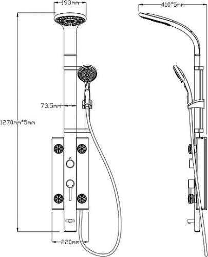Душевая стойка Gllon GL-SL094LW-1-S, Душевые системы, Стойки, Гарнитуры, лейки, тропический душ в Москве Тел.: +7 (968) 040-40-82
