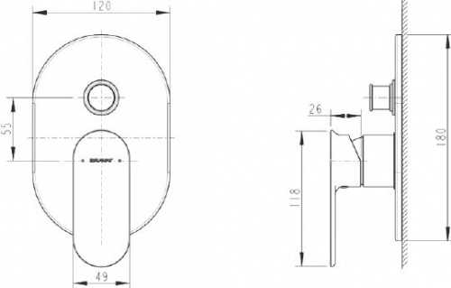 Смеситель для ванны Bravat Gina PB865104CP-2-ENG купить по всей России