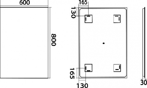 Зеркало Misty Неон 1 LED 60x80