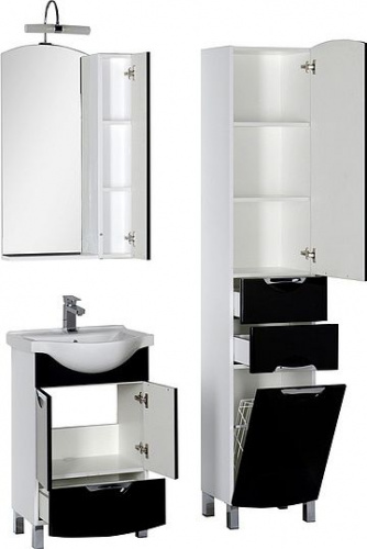 Зеркало-шкаф Aquanet Асти 55 черный