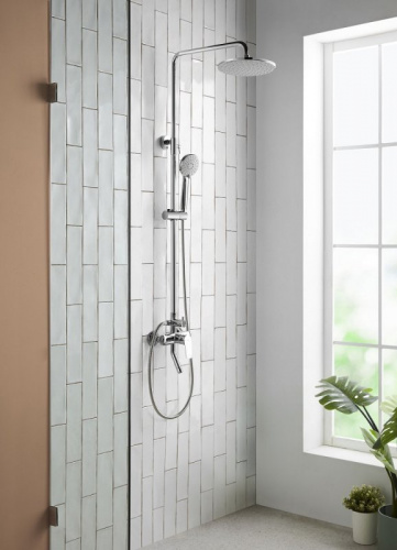 Душевая стойка Bravat Rhein F6429564CP-A-ENG, Душевые панели, Душевые системы, Стойки, Гарнитуры, лейки, тропический душ в Москве Тел.: +7 (968) 040-40-82