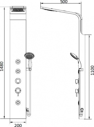 Душевая панель RGW Shower Panels SP-06 B, Душевые системы, Стойки, Гарнитуры, лейки, тропический душ в Москве Тел.: +7 (968) 040-40-82