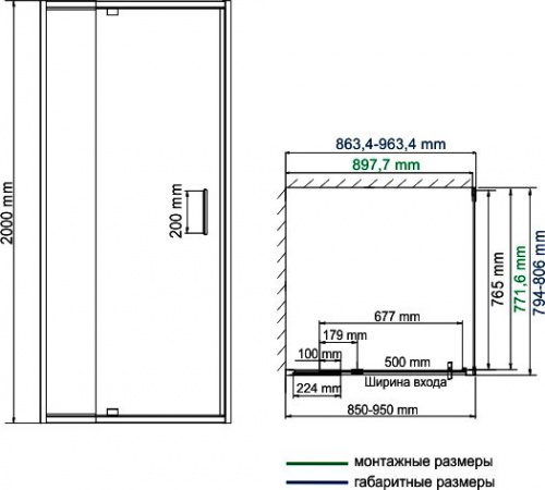 Душевой уголок Wasserkraft Berkel 48P20 90x80 см интернет магазина сантехники Акванота