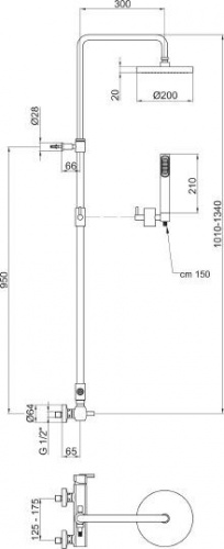 Душевая стойка Webert Azeta AZ870105015METAL хром, Душевые панели, Душевые системы, Стойки, Гарнитуры, лейки, тропический душ в Москве Тел.: +7 (968) 040-40-82