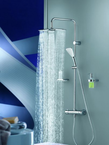 Душевая стойка Kludi Fizz 6709505-00, Душевые панели, Душевые системы, Стойки, Гарнитуры, лейки, тропический душ в Москве Тел.: +7 (968) 040-40-82