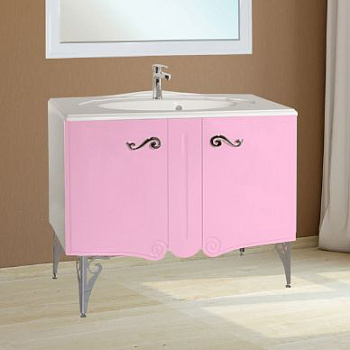 Тумба с раковиной Bellezza Эстель 90 розовая