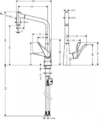 Смеситель для кухни Hansgrohe Metris 14820000 купить по всей России