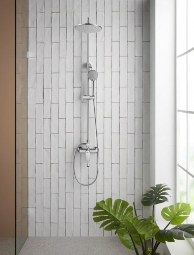 Душевая стойка Bravat Rhein F6429564CP-A-ENG, Душевые панели, Душевые системы, Стойки, Гарнитуры, лейки, тропический душ в Москве Тел.: +7 (968) 040-40-82